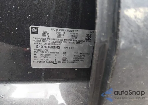 2016 Chevrolet Tahoe Lt z USA, uszkodzony, nr VIN 1GNSKBKC8GR389506